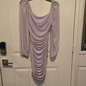 Elegant Lavender Ruched Dress